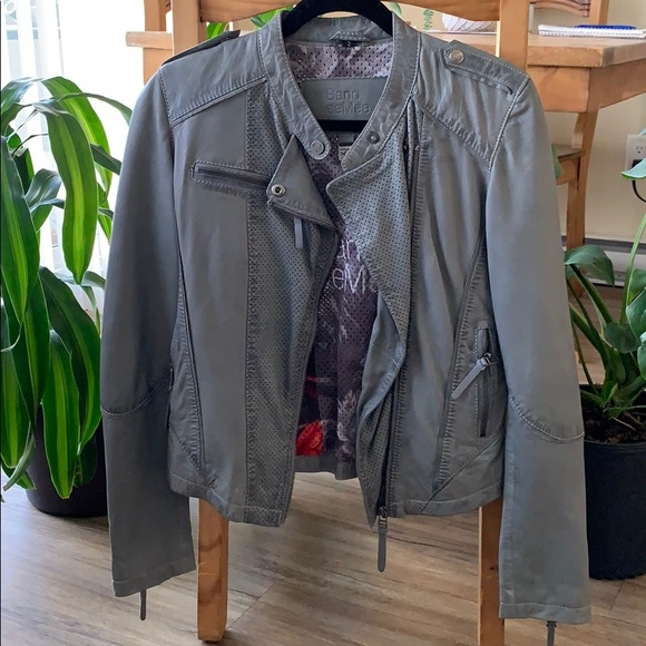 Grey BanoeeMee genuine leather jacket - Picture 1 of 6